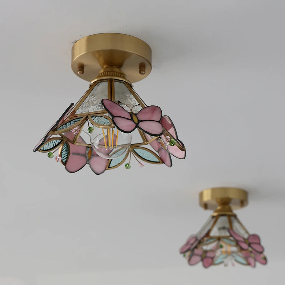 Butterfly Glass Ceiling Lamp