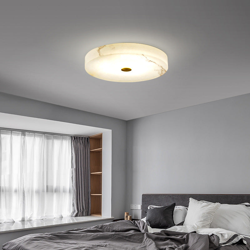 Circle Alabaster Ceiling Lamp in apartment