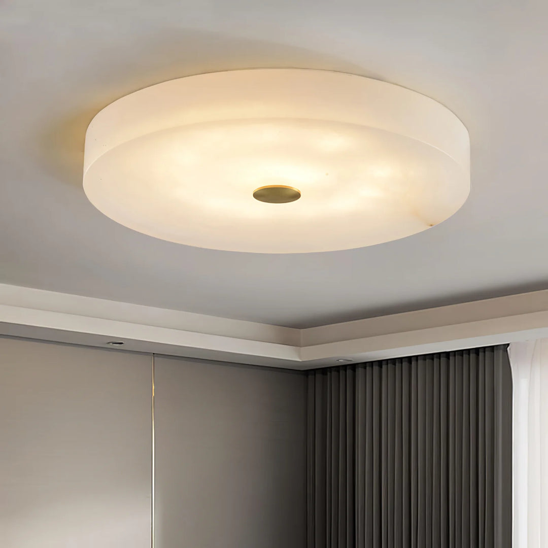 Circle Alabaster Ceiling Lamp in bedroom