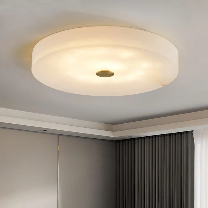 Circle Alabaster Ceiling Lamp in bedroom
