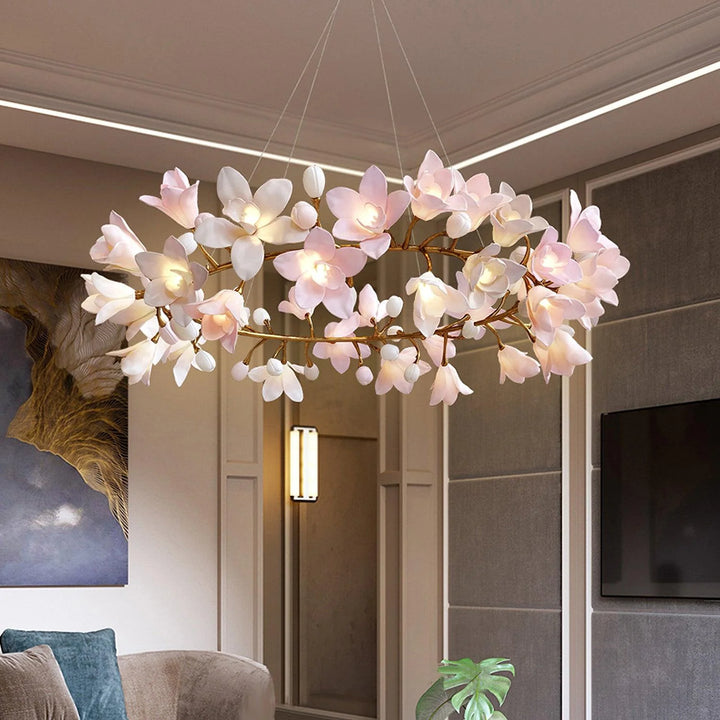 Circular Flower Blossom Chandelier 8