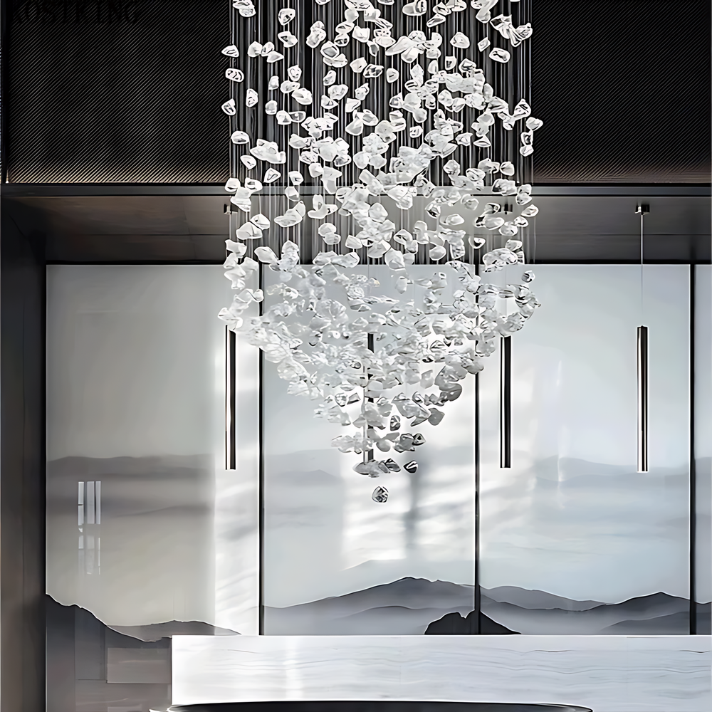 Clear Stone Falls Chandelier 1