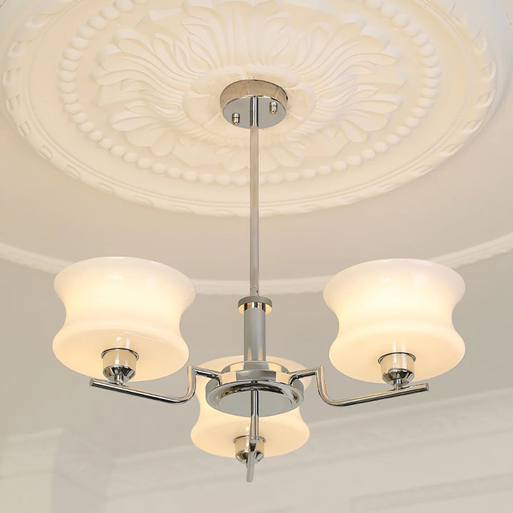 Cream Metal Glass Chandelier 00