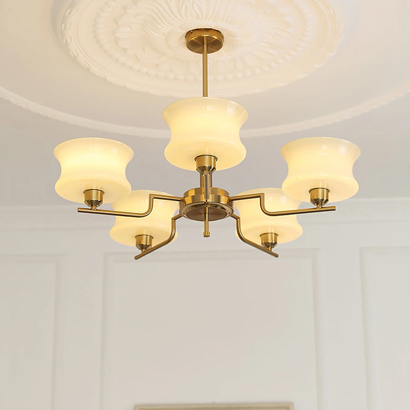 Cream Metal Glass Chandelier 10