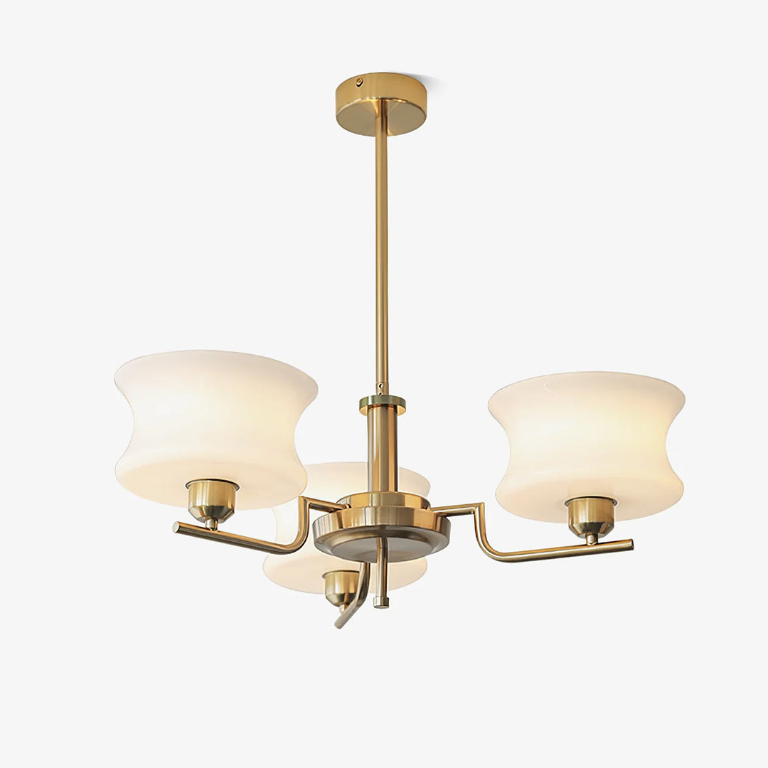 Cream Metal Glass Chandelier 2