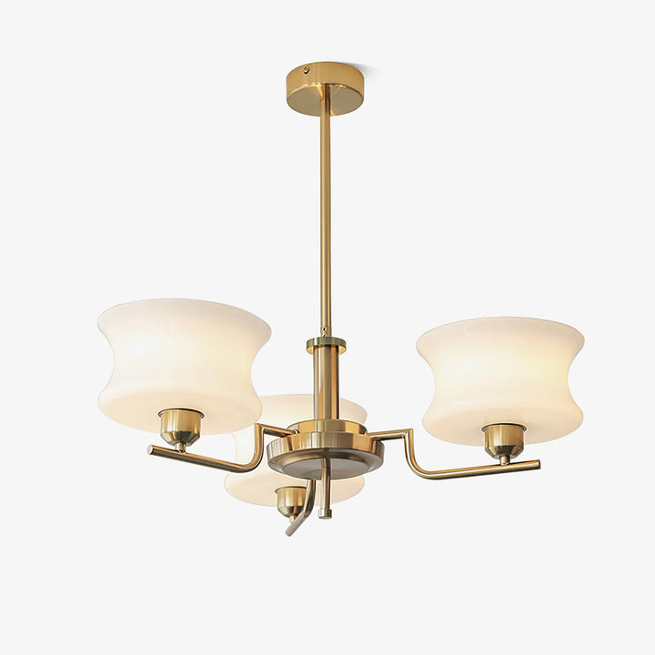 Cream Metal Glass Chandelier 2