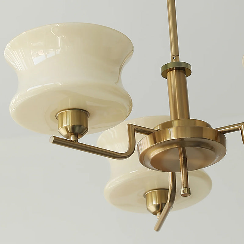 Cream Metal Glass Chandelier 4