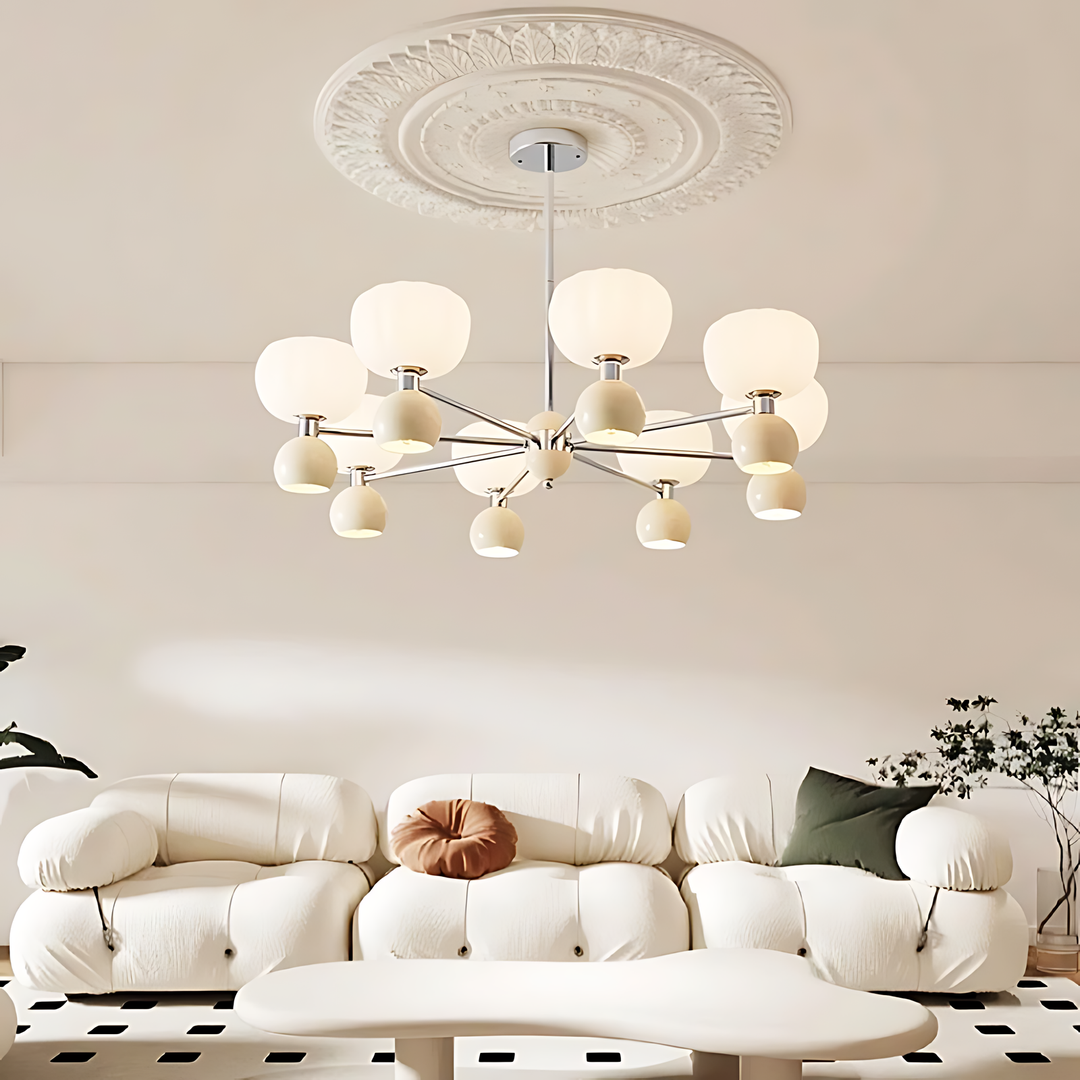 Cream Pumpkin Chandelier 12