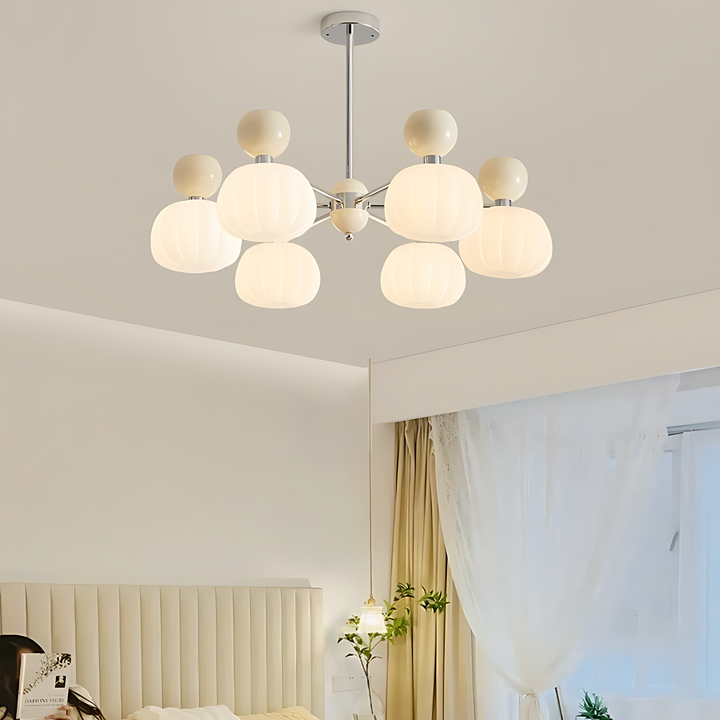 Cream Pumpkin Chandelier 6