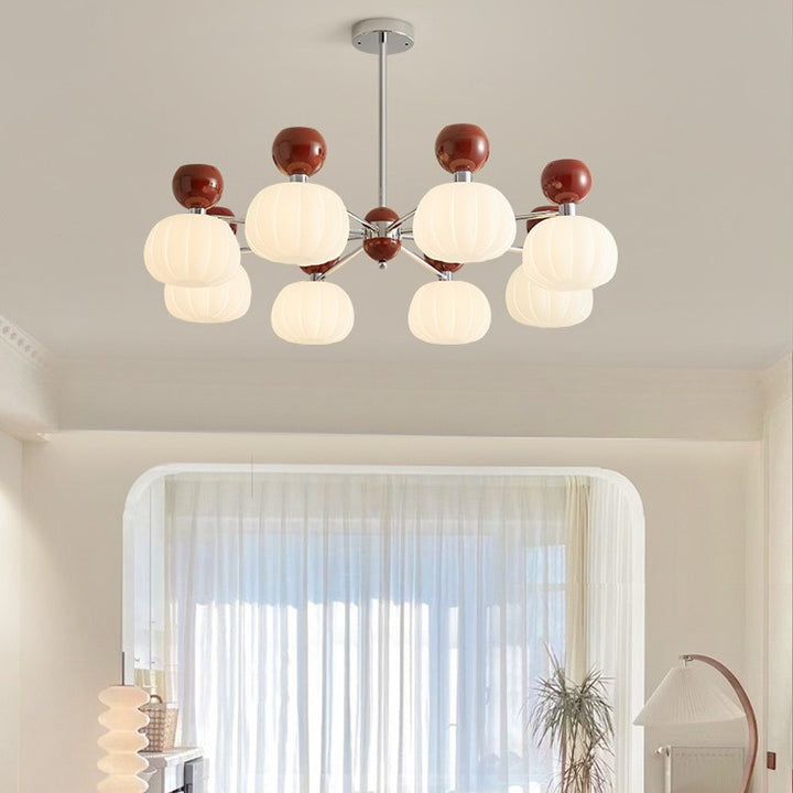 Cream Pumpkin Chandelier 7