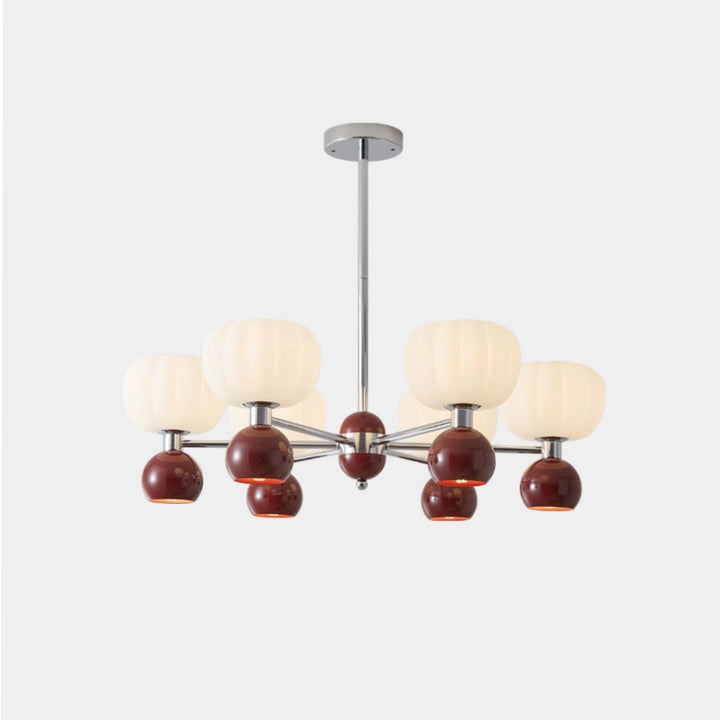 Cream Pumpkin Chandelier Red 6L