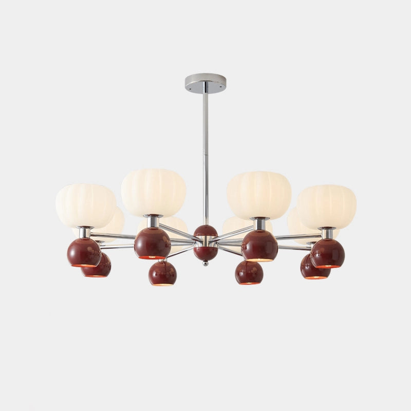 Cream Pumpkin Chandelier Red 8L