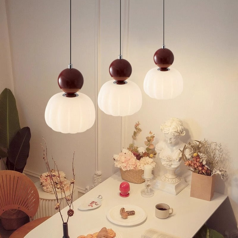 Cream Pumpkin Pendant Light 12