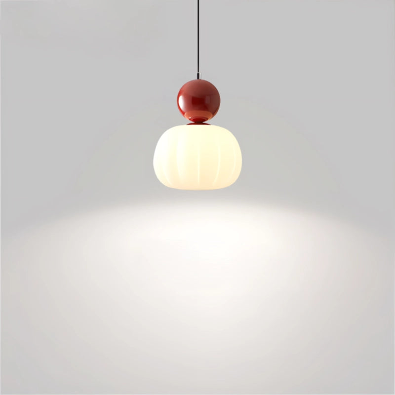 Cream Pumpkin Pendant Light Red