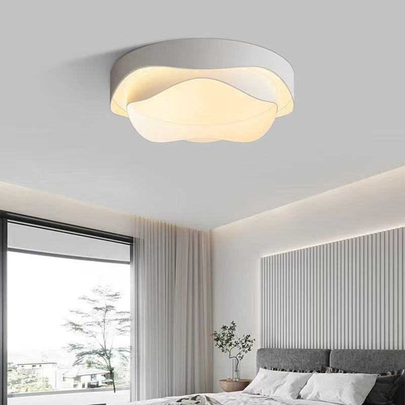 Cream Rose Ceiling Lamp in ceiling of bedroom