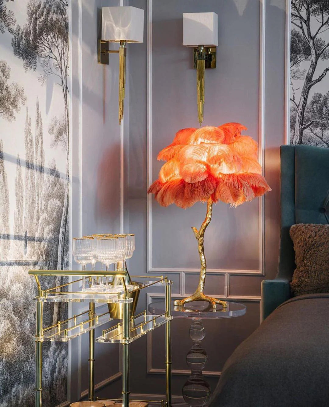 Creative Ostrich Feather Table Lamp-65