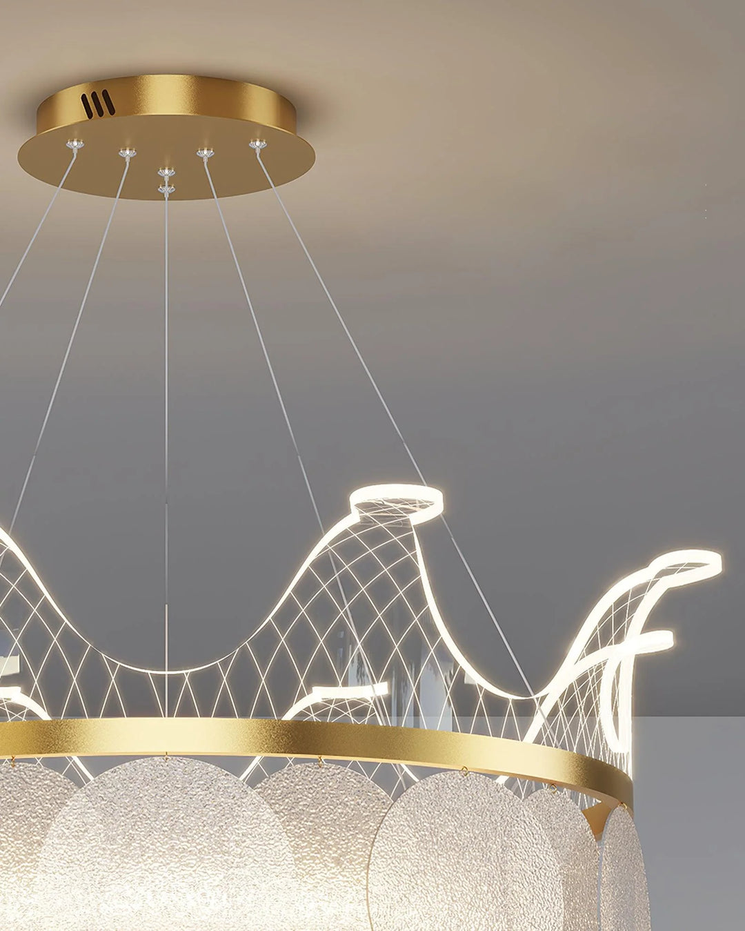 Crown Glass Chandelier 8