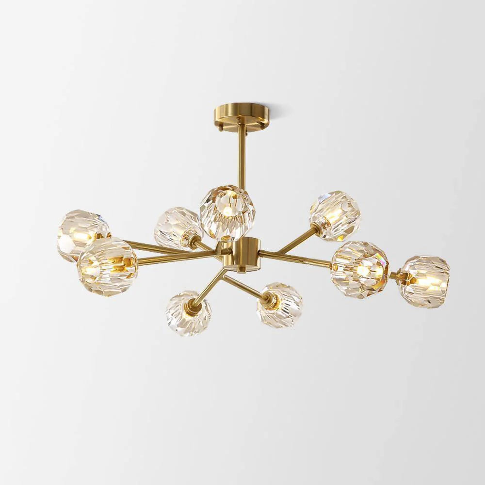 Crystal Ball Round Cluster Chandelier 16
