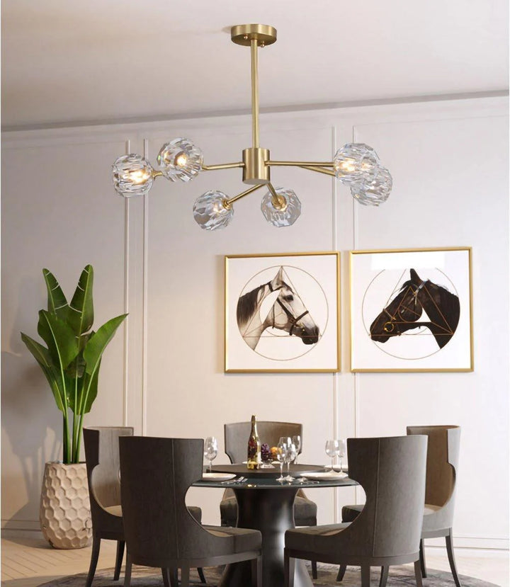 Crystal Ball Round Cluster Chandelier 8