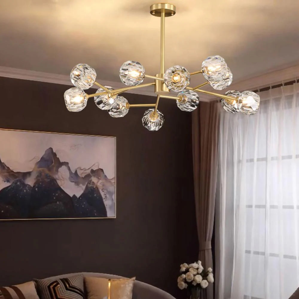 Crystal Ball Round Cluster Chandelier 9