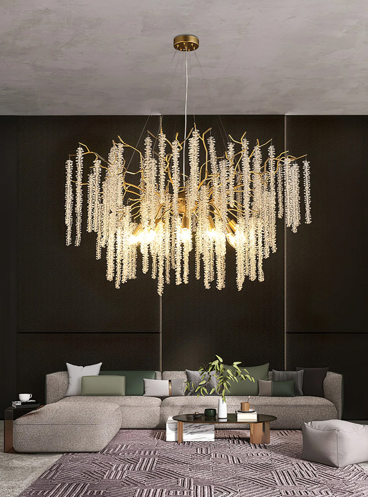 Crystal wicker chandelier 13