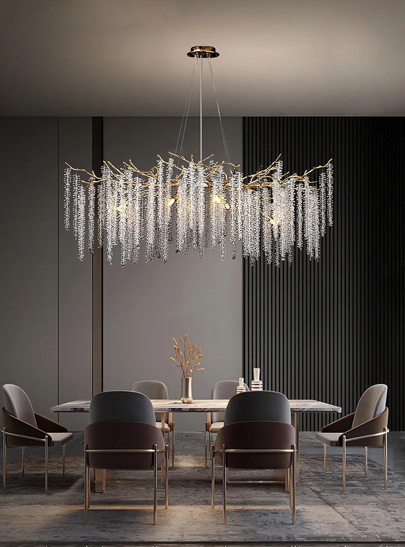 Crystal wicker chandelier 14