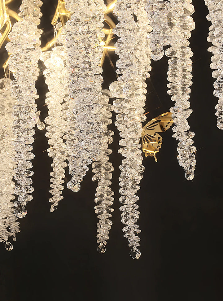 Crystal wicker chandelier 6