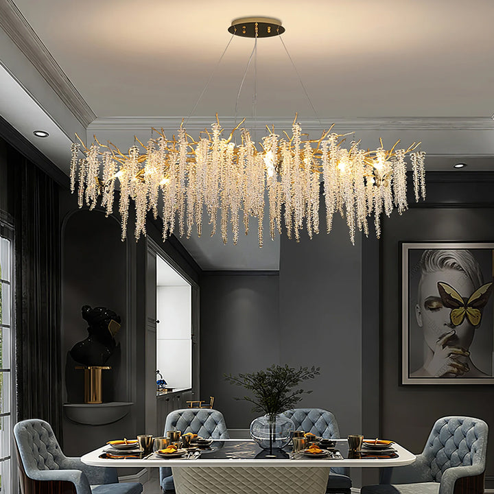 Crystal wicker chandelier 7