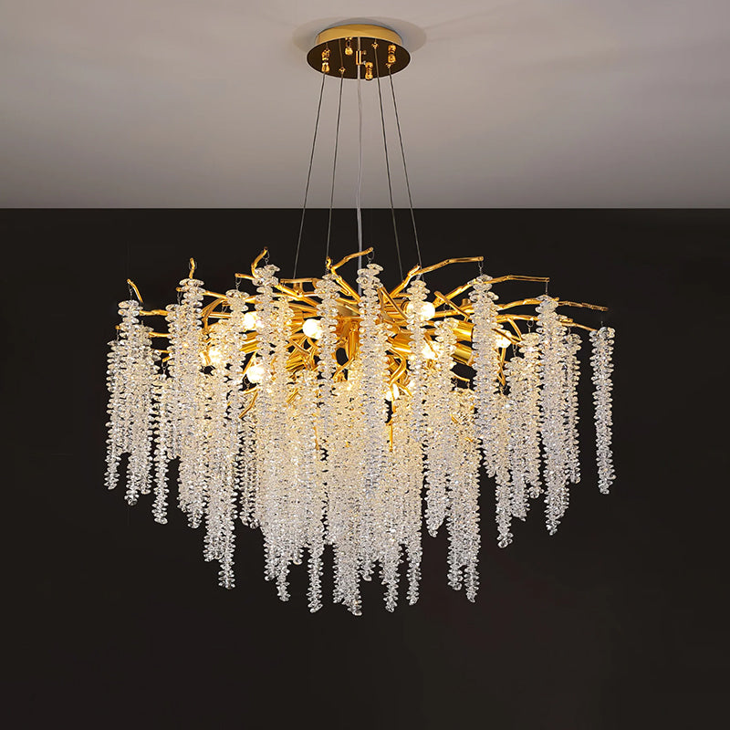 Crystal wicker chandelier 8