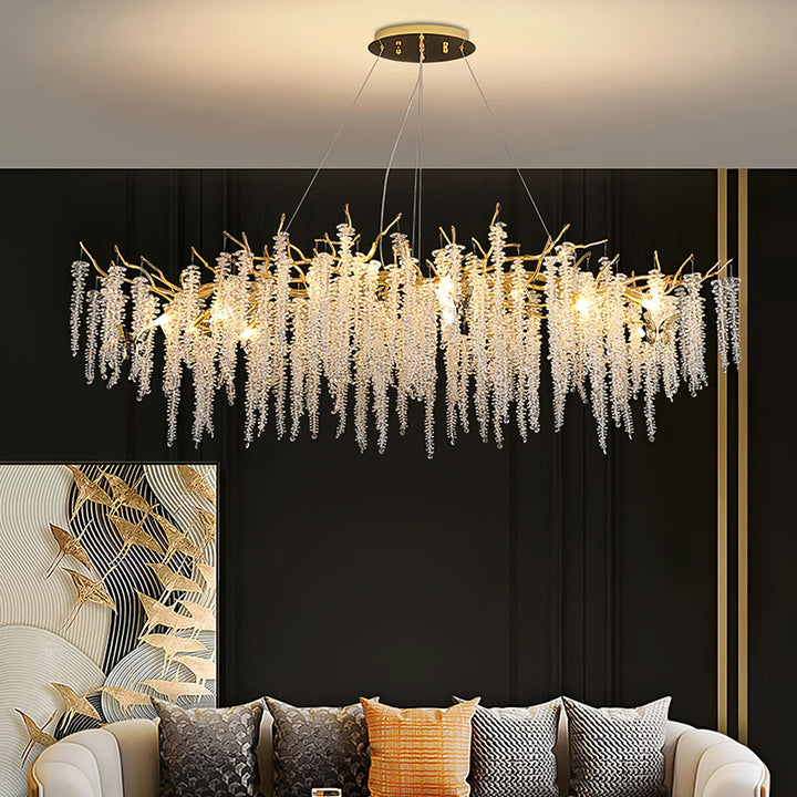 Crystal wicker chandelier 9