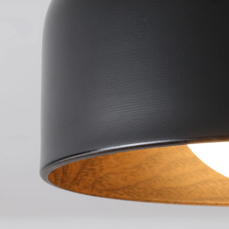 the detail of the black deku ceiling lamp