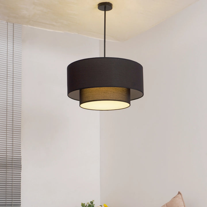 Double-layer Linen Pendant Light