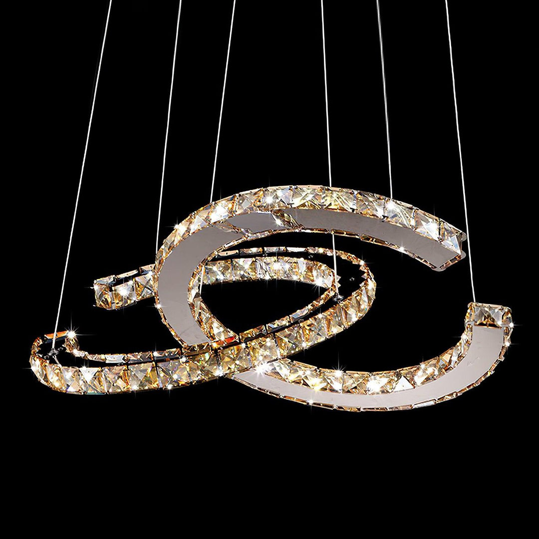 Double C Crystal Chandelier Open