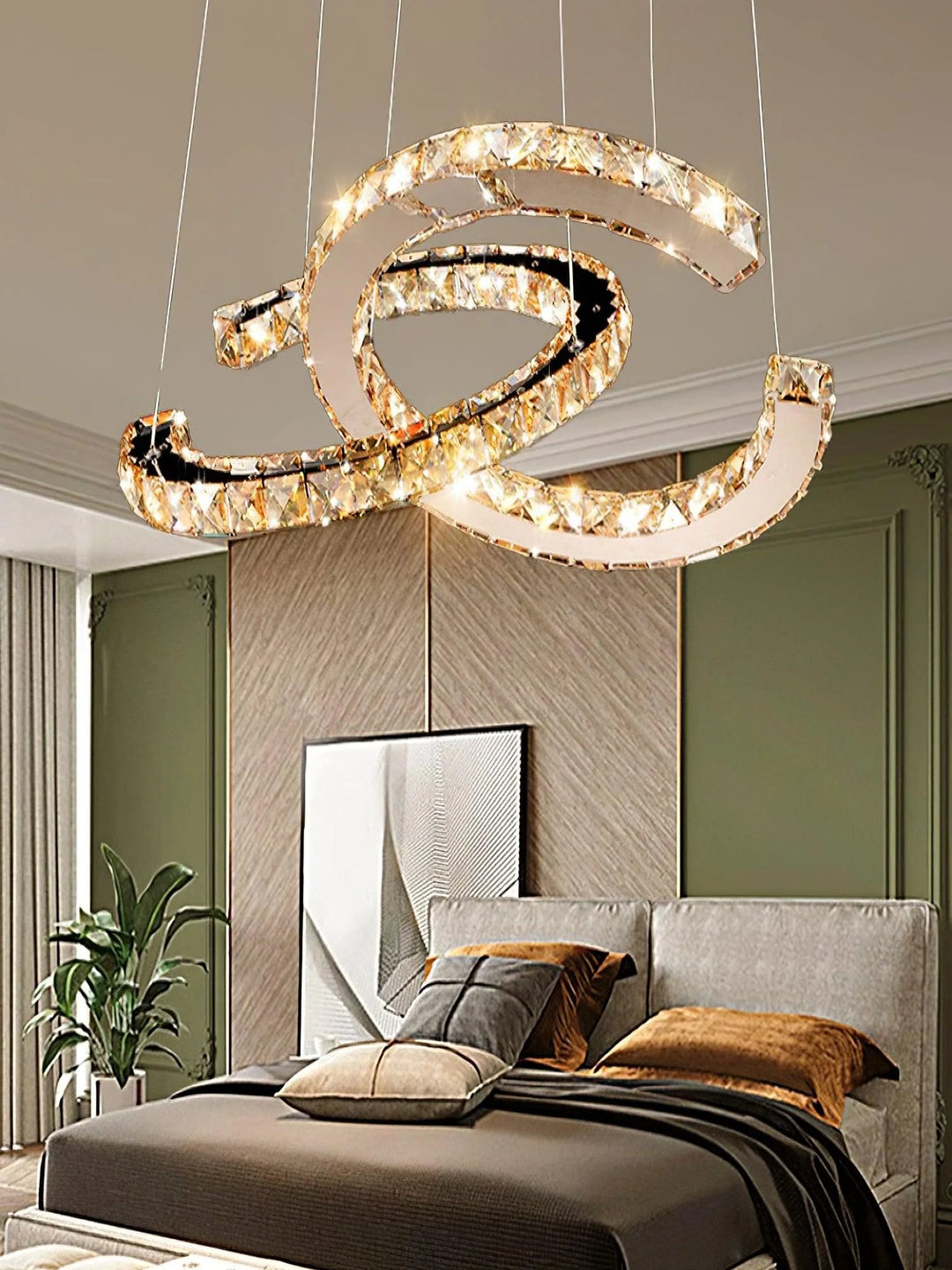 Double C Crystal Chandelier Open