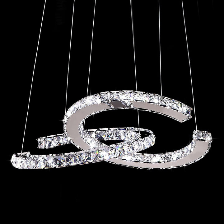 Lustre En Cristal Double C Ouvert