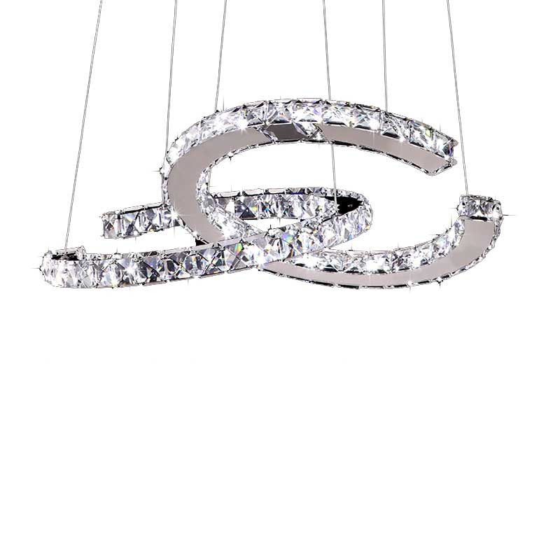 Double C Crystal Chandelier Open