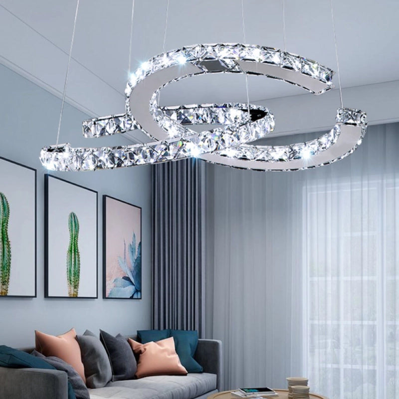 Double C Crystal Chandelier Open