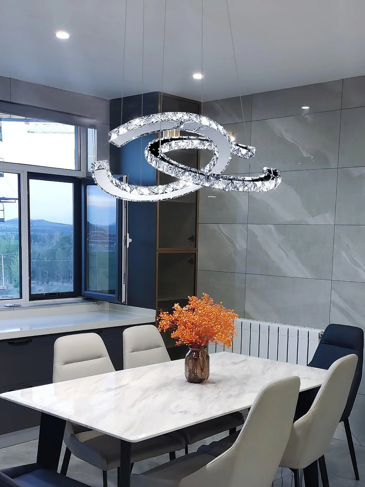 Double C Crystal Chandelier Open