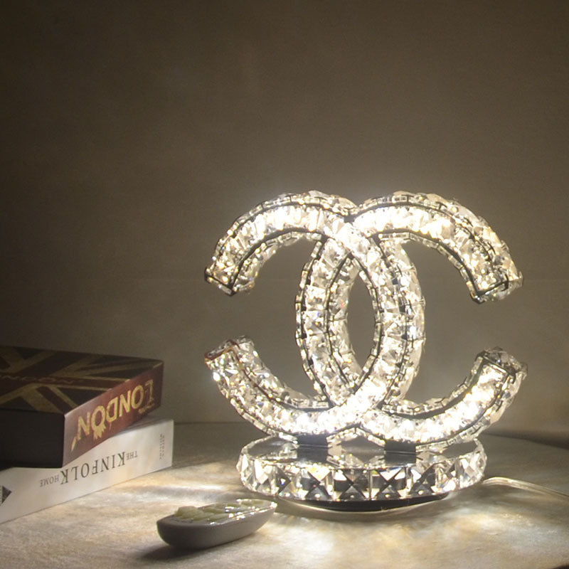 Double C Crystal Table Lamp