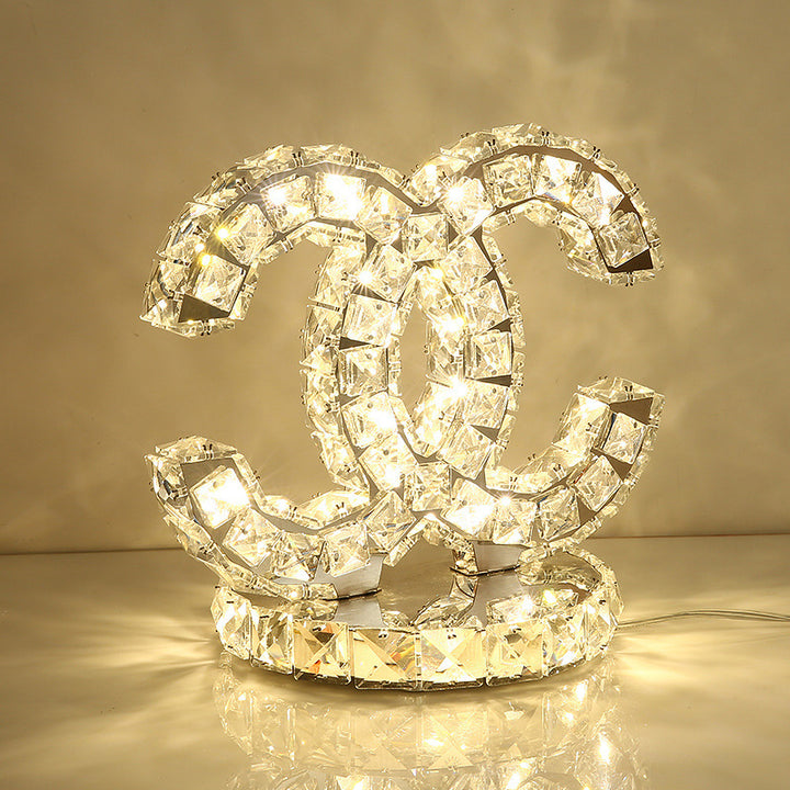 Double C Crystal Table Lamp