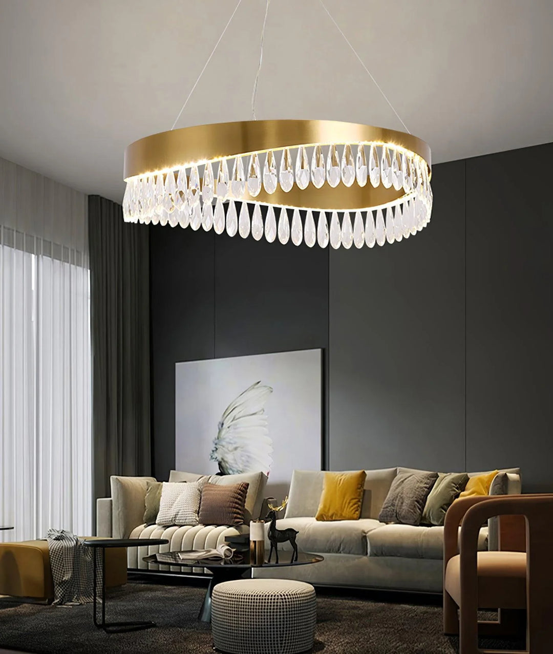 Elegant Crystal Cascade Chandelier 10