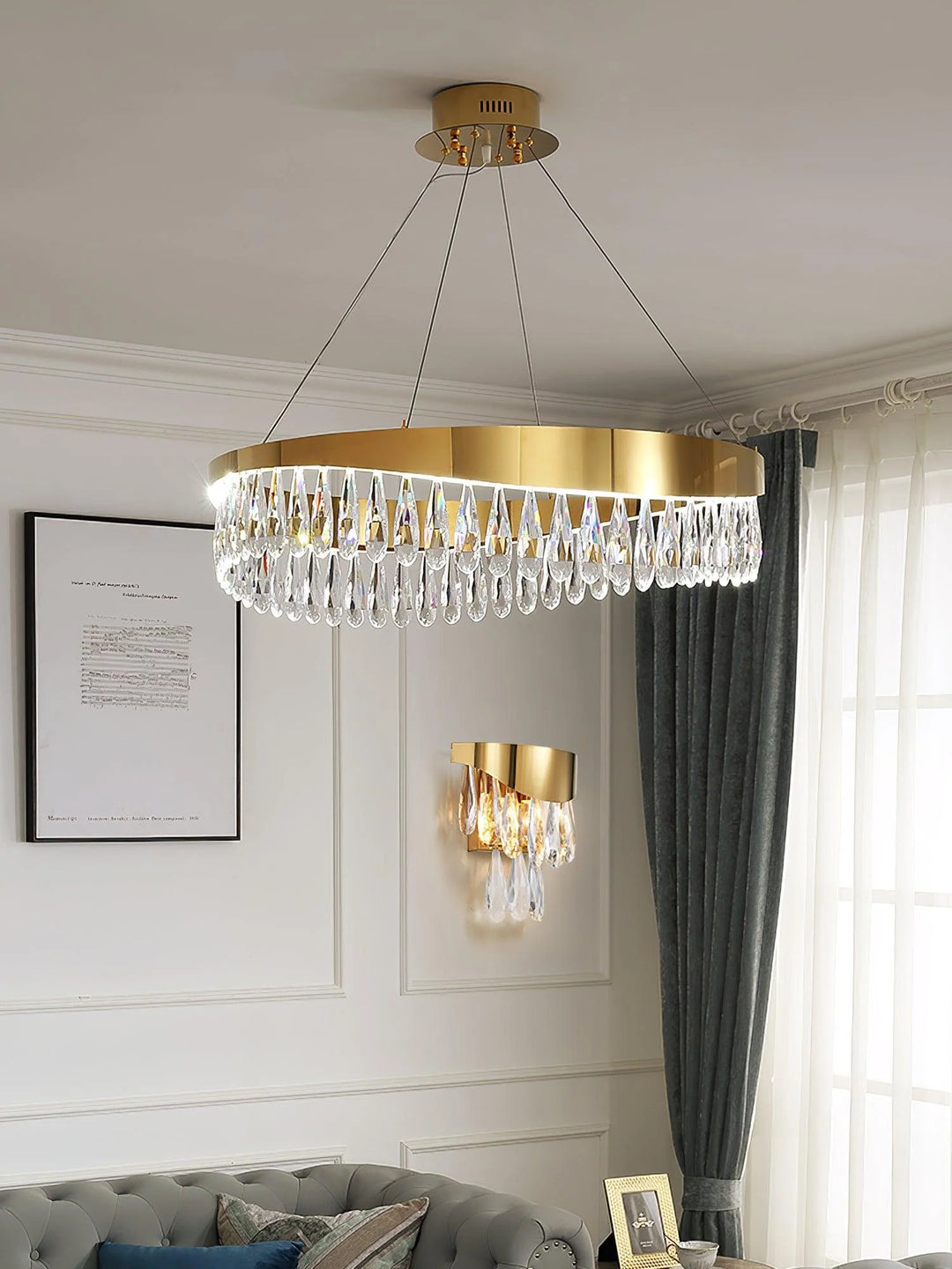 Elegant Crystal Cascade Chandelier 12