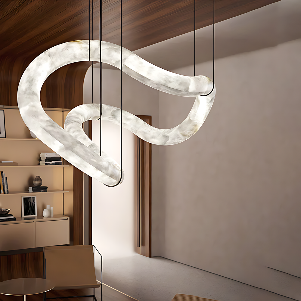 Ethereal Wave Alabaster Chandelier 2