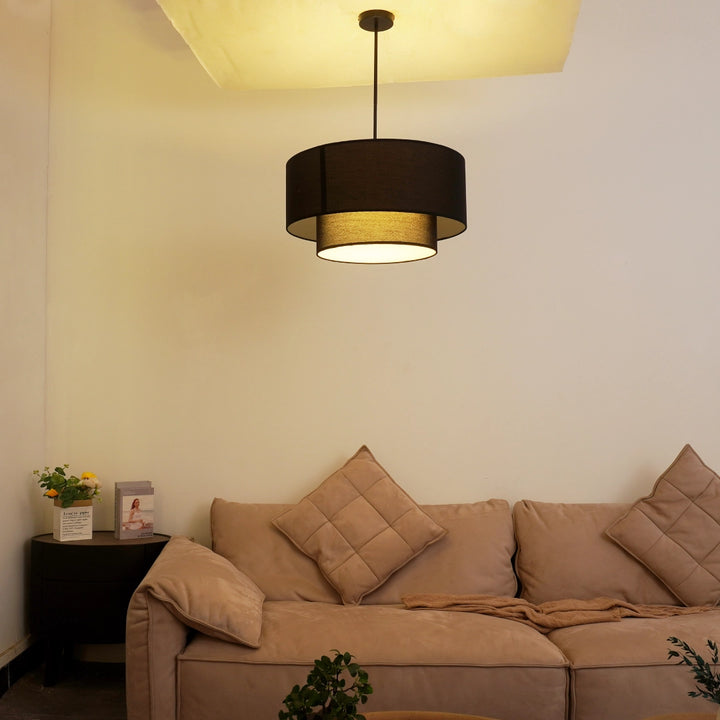 Fabric Black Japanese Pendant Light
