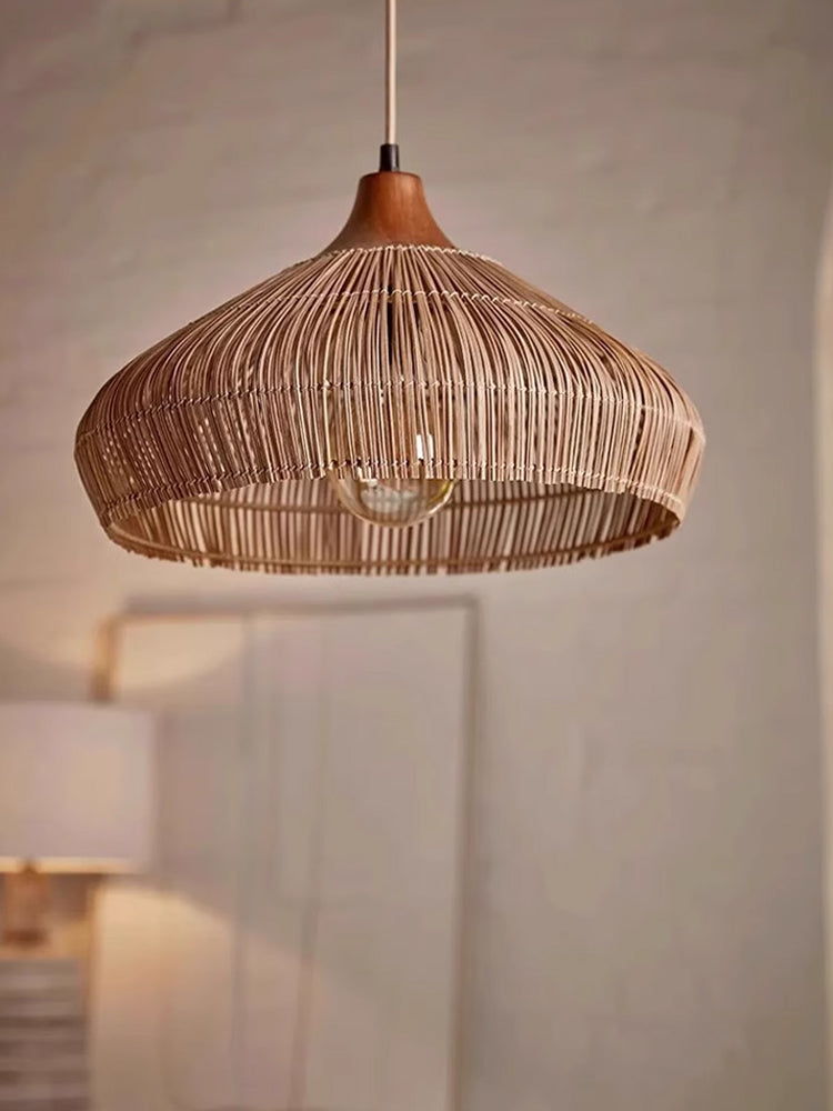 Farmhouse Rattan Pendant Light 1