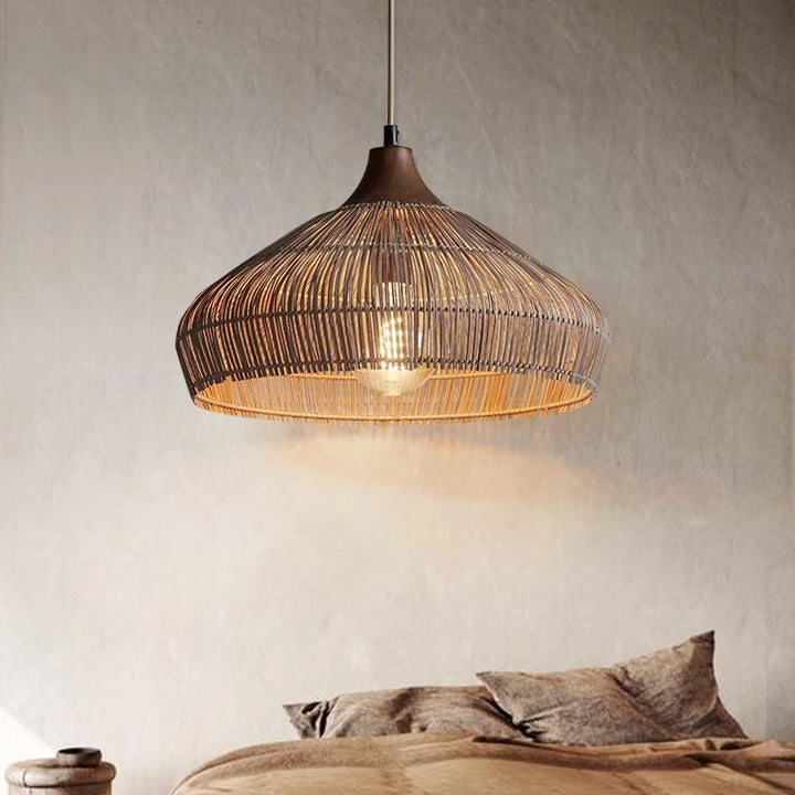 Farmhouse Rattan Pendant Light 10