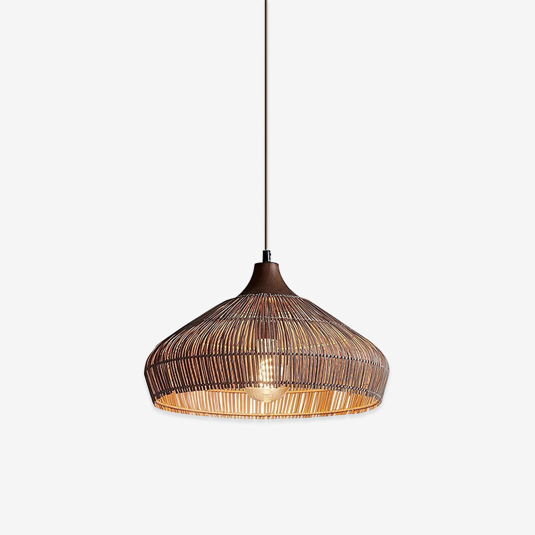 Farmhouse Rattan Pendant Light 11