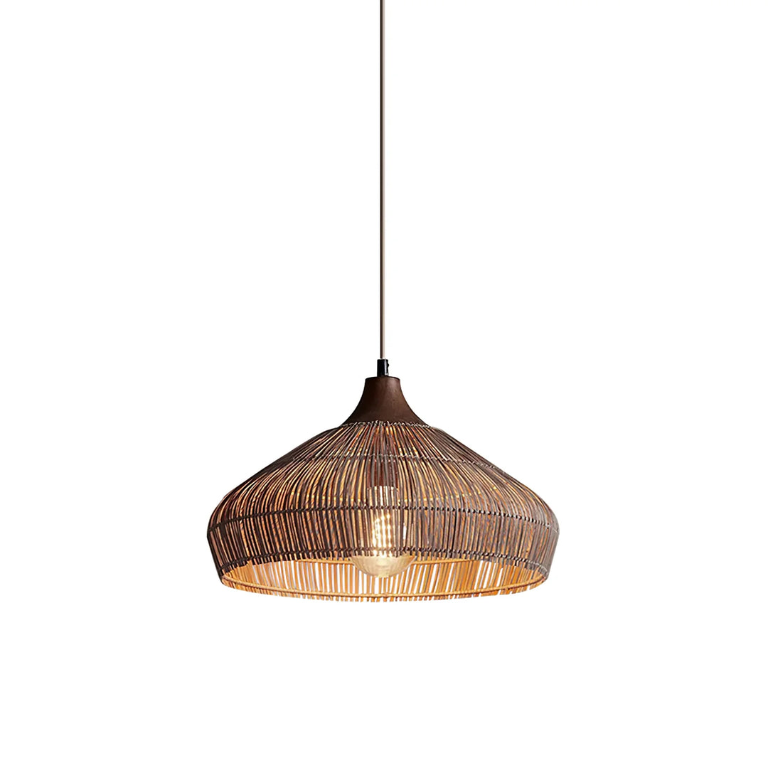 Farmhouse Rattan Pendant Light 12