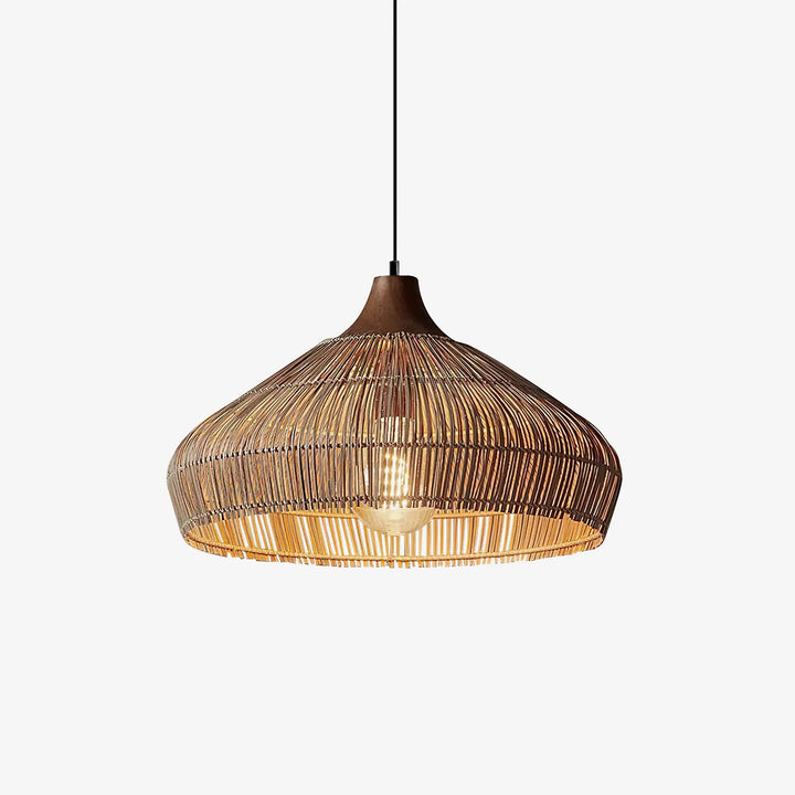 Farmhouse Rattan Pendant Light 14