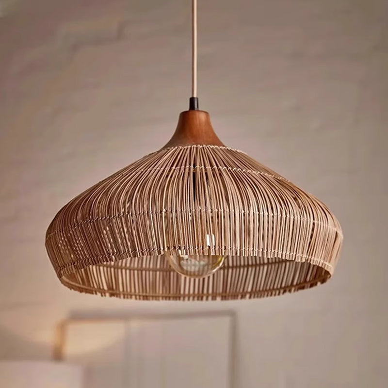 Farmhouse Rattan Pendant Light 2